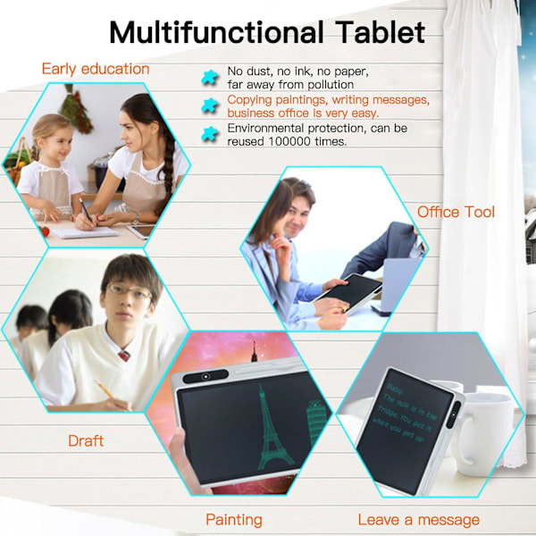 LCD Skrivetablet 10,1 tommer Doodle Tegneplade Forretningshåndskriftstavle med PU-dækning Magnetisk St
