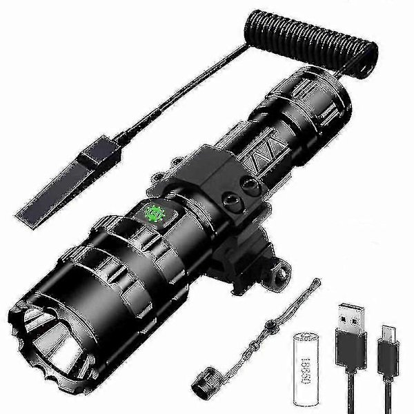 Ammattimainen LED-taskulamppu metsästykseen, taktinen taskulamppu, L2 USB-ladattava LED-taskulamppu, vedenpitävä kalastuslamppu -CNSZ
