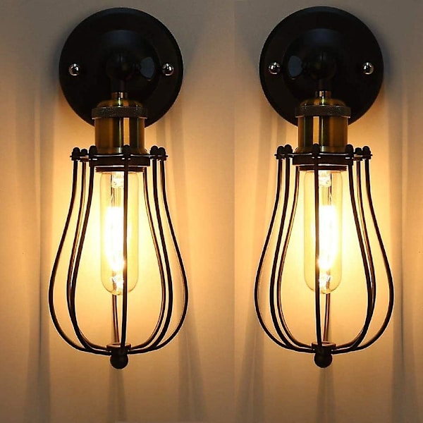 2 kpl E27 Retro Metal Seinävalaisin Antiikki Seinävalaisin Hämähäkin Muotoinen Teollinen Messinki Pinta Riippuvalot Kattovalaisin Vintage Edison Lamppu Pistorasia