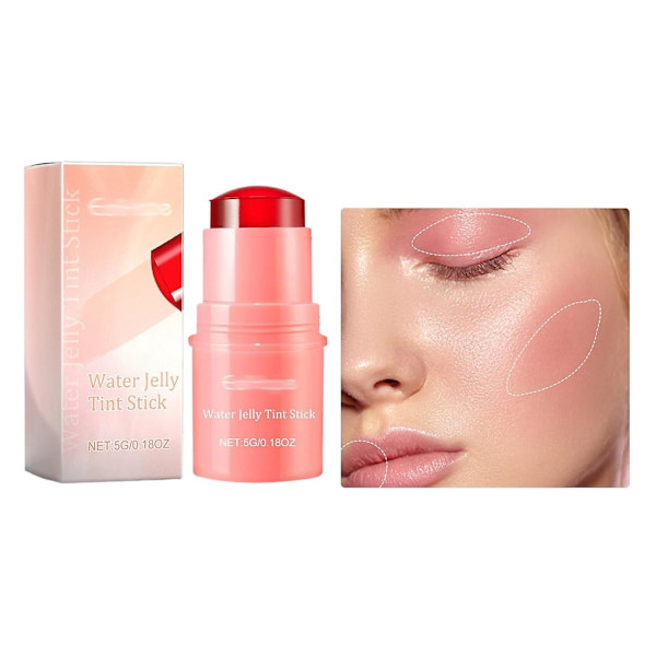 Milk Water Jelly Lip Tint, Water Jelly Tint Stick Läppstift, 2024 Nytt Transparent Läpp- & Kindfärg - Uppbyggbar Vattenfärgsfinish Läppglans a