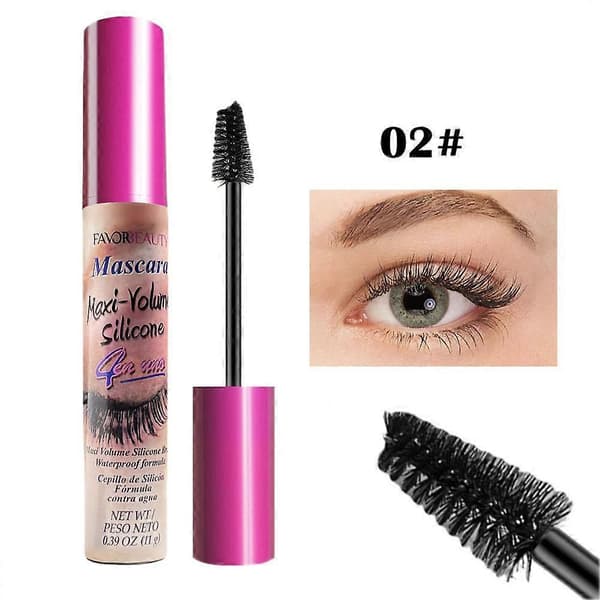 Vattenfast Mascara Kladdfri Volymgivande Förlängande Långvarig #02 1pcs