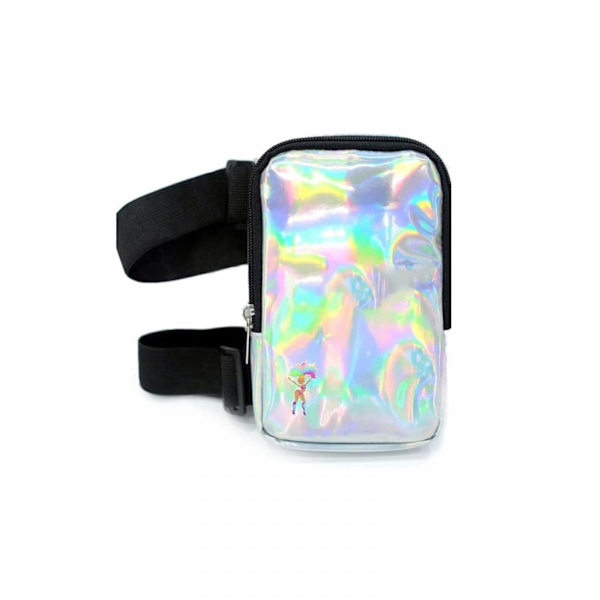 Holografisk lårväska - Telefonhållare festivalväska för kvinnor, män - Iridescent fotledspåse - Reflekterande handsfree raveväska -GSL FF ZD deep red