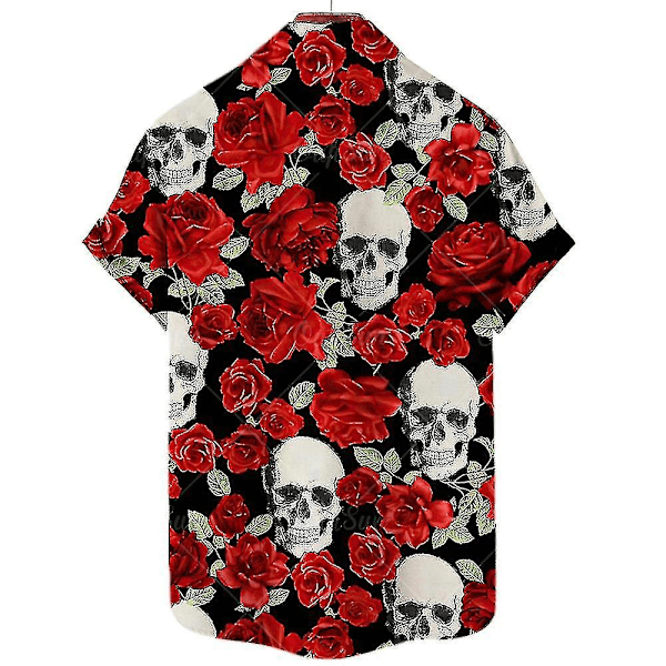 Herre Blomster Kortærmet Hawaii Skjorte, Herre Casual Skull T-skjorter ZD C color 1