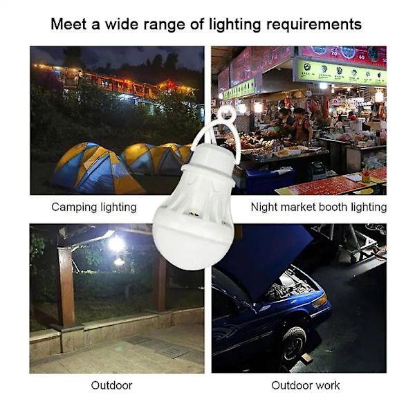 USB LED Pære 3W Bærbar LED Lampe 5V Boglys Energibesparende Nødlampe Udendørs Campinglys Indendørs Læselys 02 white