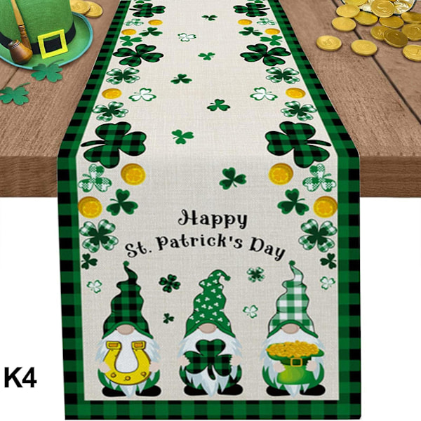 St. Patricks Day Bordløper, Høytidskjøkken Spisebord Dekorasjoner Kløver Vår Sesong Bordduker For Hjem Fest d l - 33x275cm