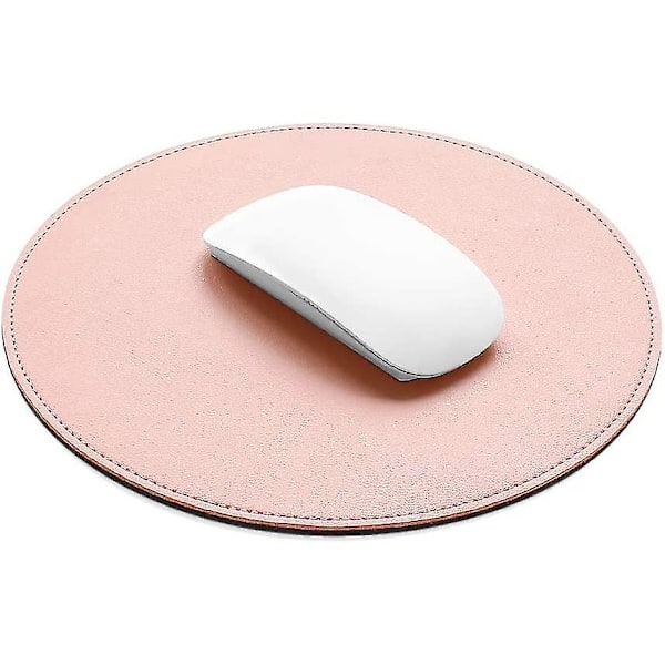 Mouse Pad For Computer Laptop Accessories, Anti Slip Cute Round Mouse Pad Waterproof Pu Leather 8.66-inch Circular Mousepad Stitched Edges Mat For Hom