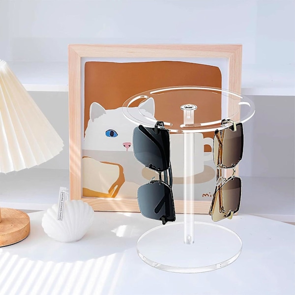 1/2 stk Solbriller Holder Stativ, Solbrille Opbevaring Stativ 360 Grader Roterende Briller Display Akryl Solbriller Holder Organizer transparemt
