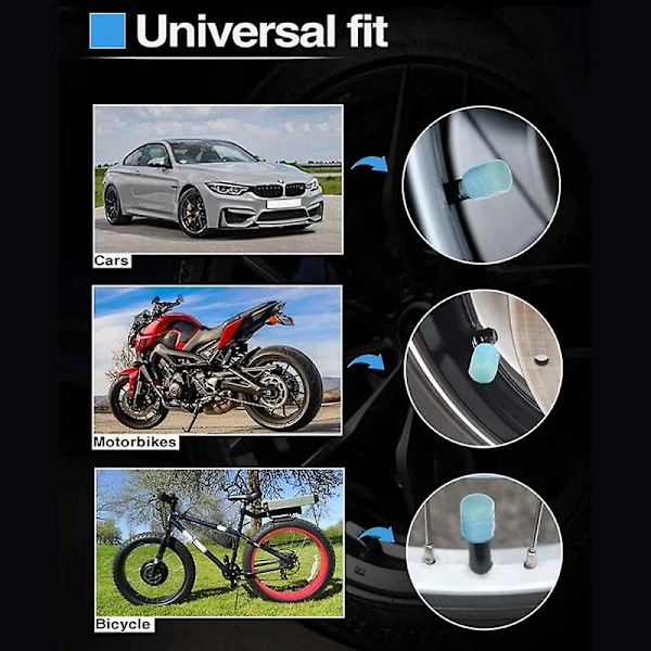 4 stk/sett fluorescerende dekkventilstammehetter, selvlysende automatisk hjulluftventilhette, universelle dekorasjonstilbehør for bil/SUV/sykkel/lastebiler/motorsykler - red