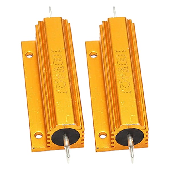2x Guld Aluminiumklädd Effekt Resistor Motstånd 100w, 4 Ohm 4r