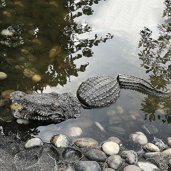 Flytande alligatorhuvud Decoy Alligator Utomhusstatyer Flytande krokodil för gåskontrollfalsk Gator Avskräckande Ducksswamp Gräsmatta Krokodil Damm D