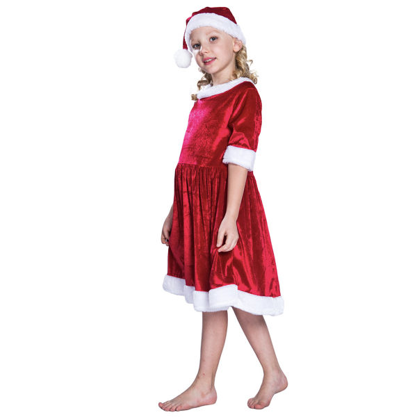 Juldräkt liten flicka Jul liten röd klänning set S