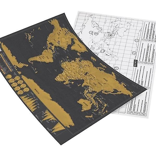 Kartta raaputuksella / Raaputuskartta / Maailmankartta - 82 X 59 Cm Mukava Kulta 2023 2024 Uusi 2023 2024 Uusi  ZD B2 zd