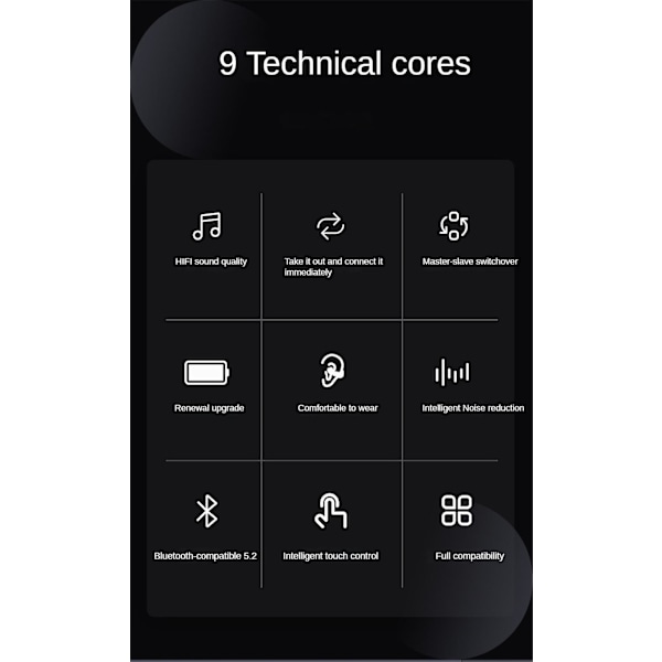 Urheilukuulokkeet Langattomat Bluetooth 5.3 Kuulokkeet Korvaklipsit Luunjohtavuuskuulokkeet black