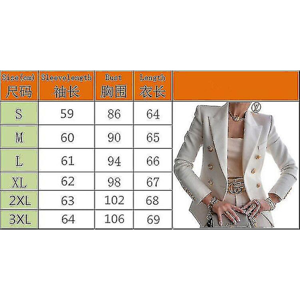 Dame Blazer Kvinde 2024 Arbejdssæt Dame Jakke Kontor Dame Formelle Dame Blazers Og Jakker Dame Blazer Cpp Xnc -GSL xl
