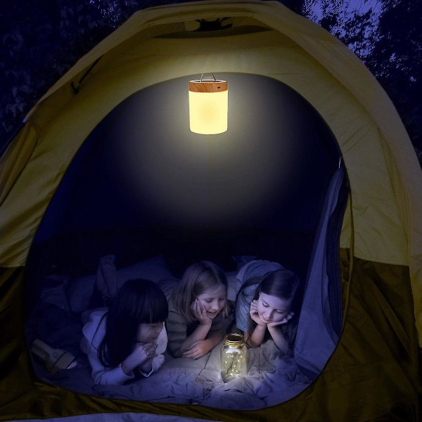 LED nattlys berøringslampe nattbordlampe for soverom, oppladbar, dimbar, varmt hvitt lys