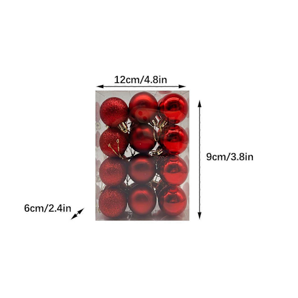 Julepynt 3cm Juletre L Kule Henge Hjem Fest Ornament Dekor q