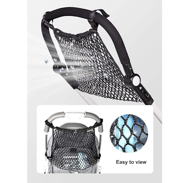 Babyvogn Organizer Universal Net Mesh Opbevaringspose, Stor Legetøjsorganizer Til Vogn Opbevaring Tilbehør Til At Bære Bleer & Snacks 2pcs