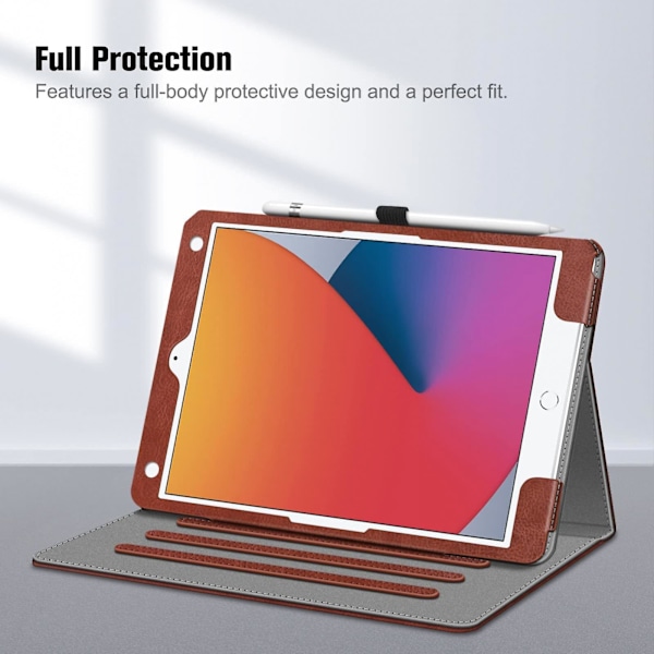 Fodral för iPad 9:e/8:e/7:e generation 10,2 tum - Multi-vinkel stativfodral med ficka och pennhållare, automatisk viloläge/väckning, lila -GSLA ZD Q ipad pro 11 inch