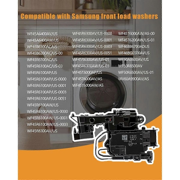 DC34-00028A Samsung rumpupesukoneen kuivausrummun oven lukko EG-380917.1 120V DC34-00028B EG-380917.2 250V