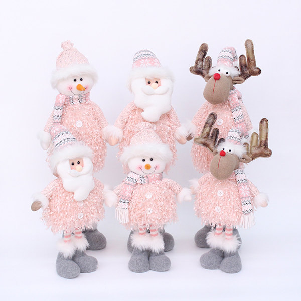 Julkulor med rosa paljetter, docka, present, dekoration Style 4