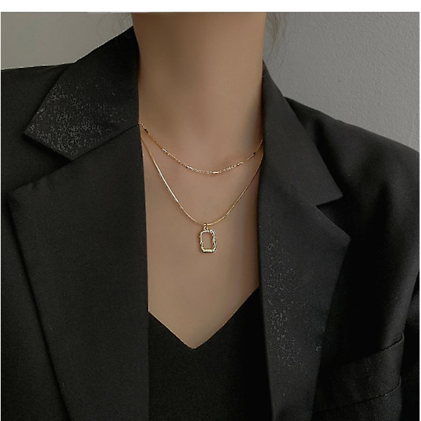 Guld Kvadrat Halsband E917-51