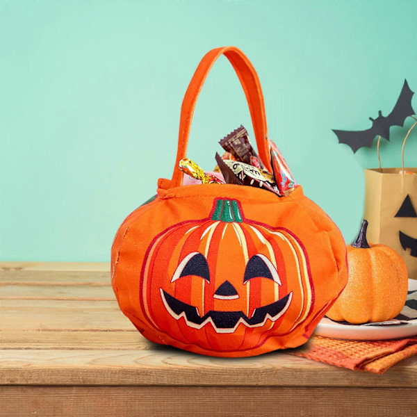 Halloween-koristeet Halloween-kurpitsakarkkipussi Halloween-karkkipussi Juhlakoristeet Lasten kädessä pidettävä kurpitsapussi Päiväkodin näyttämökoriste