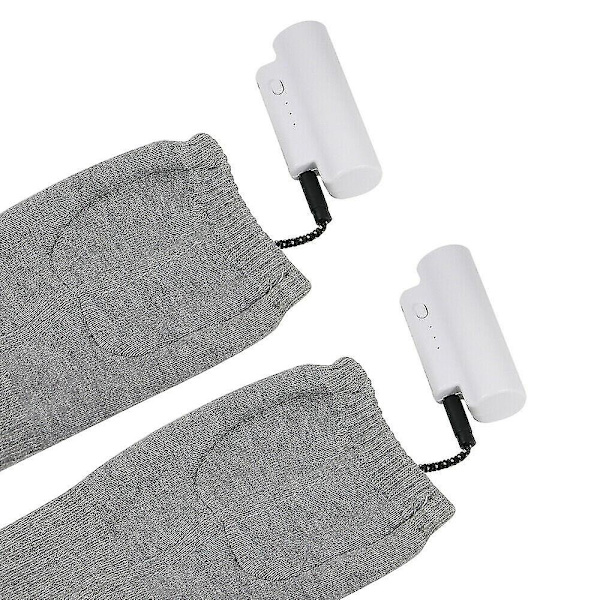 4000mah sähkölämmitteiset sukat, saappaat, jalkalämmitin, USB-ladattava akku, lämmin sukka Gray with 4000mAh Battery