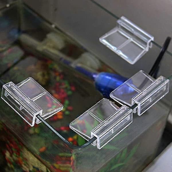 Akvarieluckor Klipp Akvarium Plastklipp Akvarielucka Klipphållare, Klar, 8 Stycken 10mm