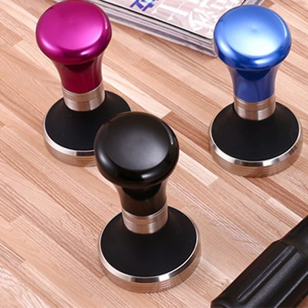 Kahvitamper, ruostumaton espresso kahvitamper, barista tamper, espresso käsintamper, teräs (musta)