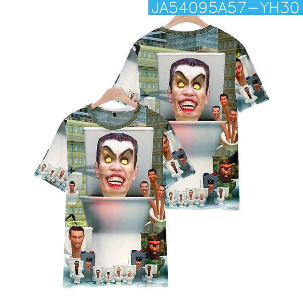 3d Kortärmad Spel Perifer Skibidi Toalett Toalett Man Parodi Digital Printing T-shirt 150