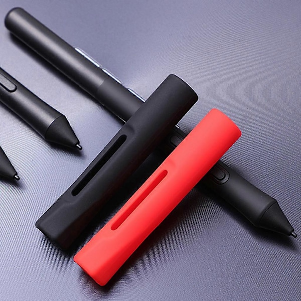 Skyddande silikonhylsa med pennhållare för Wacom- CTL472 CTL672-penna red