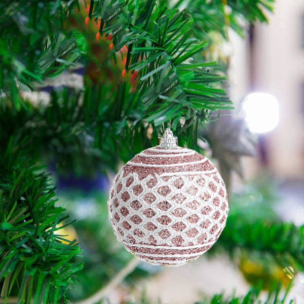 Julgran i Skum, 8 cm, Juldekoration, Pärlor, Hängande, Färgad pk