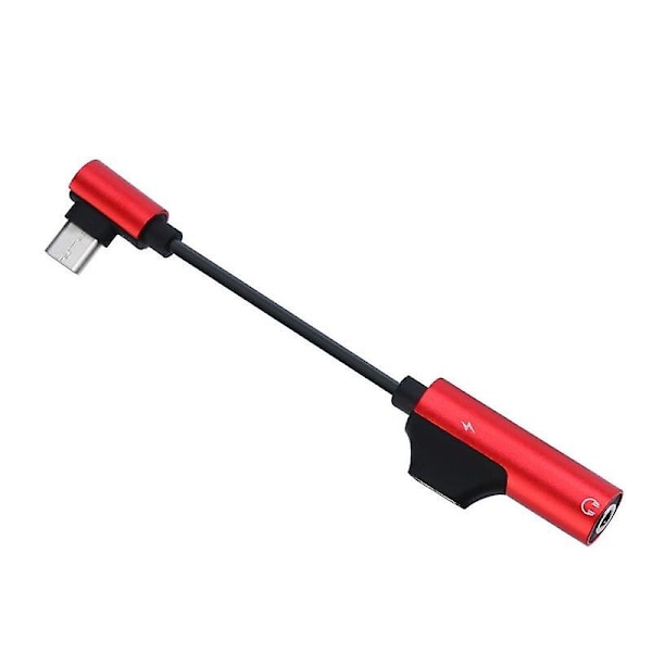 2-i-1 Type C til 3,5 mm hodetelefonkontakt 3,5 Aux Usb C adapterkabelkonverter