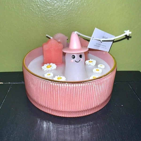 Rosa Spök-Ljus, Cupcakes and Cashmere Rosa Spök-Kyrkogårdsljus, Doftande Spök-Halloween-Ljus, Rosa Cowgirl-Spök-Ljus 1pcs