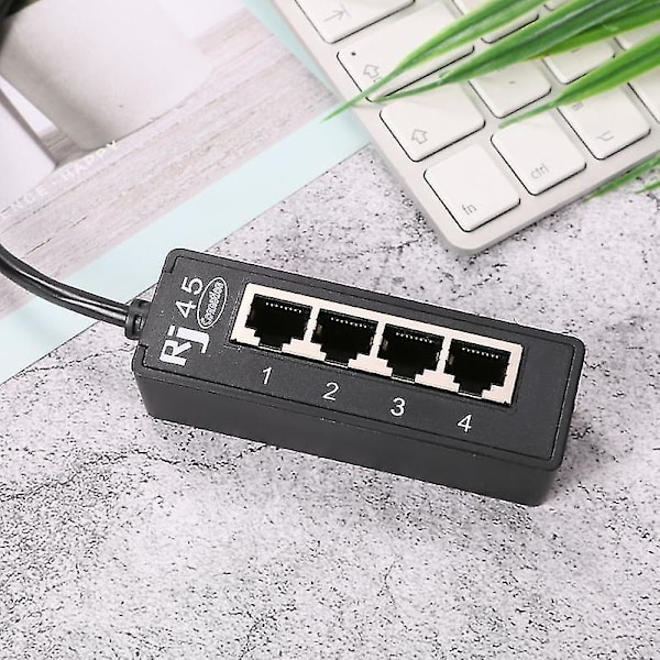 Ryra Rj45 1 Han Til 4 Hun Lan Ethernet Stik 2/3 Port Splitter Ethernet Kabel Netværk Extender Kabel Adapter Tilbehør -GSL