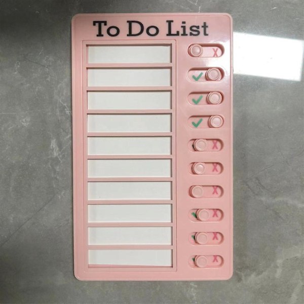 Opgavetavle Memo Boards 20*12cm, Daglig Opgaveplanlægger Tavle Skydende Opgavetavle Tjekliste Påmindelse To Do Liste Plastik Hvidtavle pink a