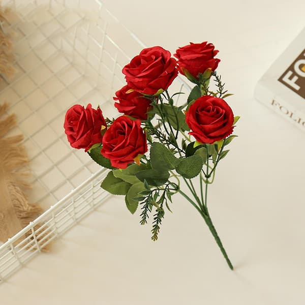 1 Bund Kunstig Silkeblomst Kunstig Rose Dekoration Til Bryllup 4