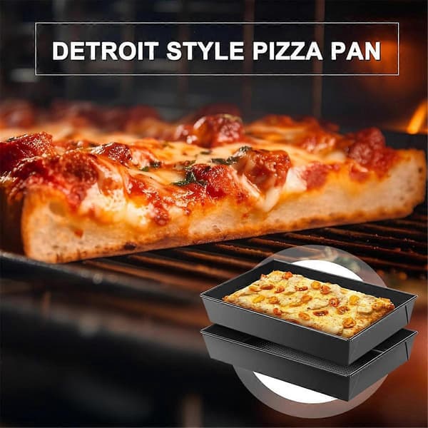 3 stk. Detroit Style Pizzaform Hårde Rektangulære Pizzaforme