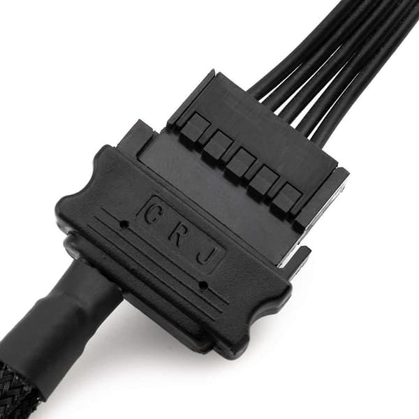 Køleventilator Adapterkabel, 15 Pin SATA til 4 x 3 Pin / 4 Pin 12V PC Kabinetventilator Strømadapterkabel til