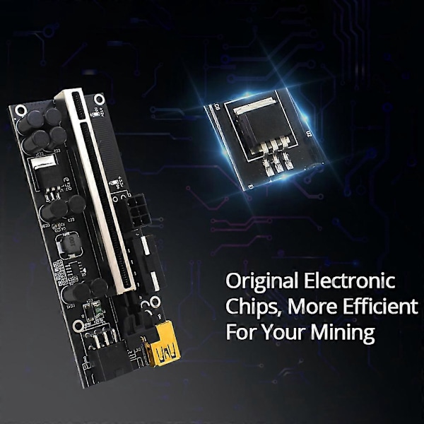 PCI-E Riser-kortti 1X - 16X GPU-laajennin Riser-kortti USB 3.0 GPU-sovitin 6-nastainen
