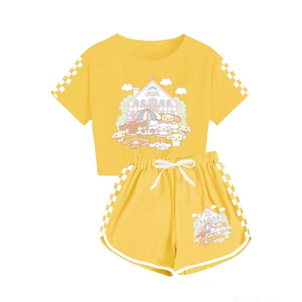 Jade Dog Miesten ja Naisten T-paita Shortsit Printed urheilupuku Flower type 5-yellow 160cm