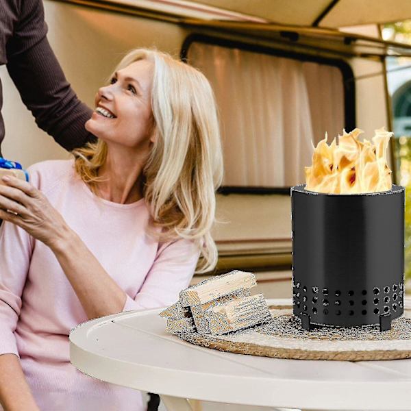 Anpassningsbar Solo Stove Mesa bordsskiva eldstad med stativ Låg rök Utomhus Mini -CN black