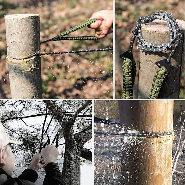 Bærbar håndsag med fallskjermtauhåndtak Multifunksjonelt nylonsett, kabelsag for overlevelsesutstyr, camping, jakt.