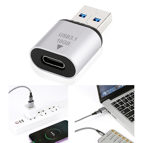 USB 3.1 til Type C Adapter Mini Han Hun Konverter Type C Opladningsadapter