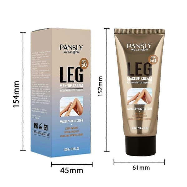 Benmakeupkräm, vegansk kroppskräm, concealer för jämn hudton, täcker ärr på ben och kropp, benstrumpkräm