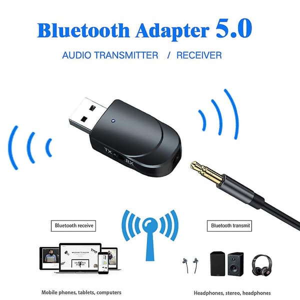 Ud salg: USB Bluetooth-modtager 3.5 Audio-senderadapter til TV/PC-hovedtelefonhøjttaler