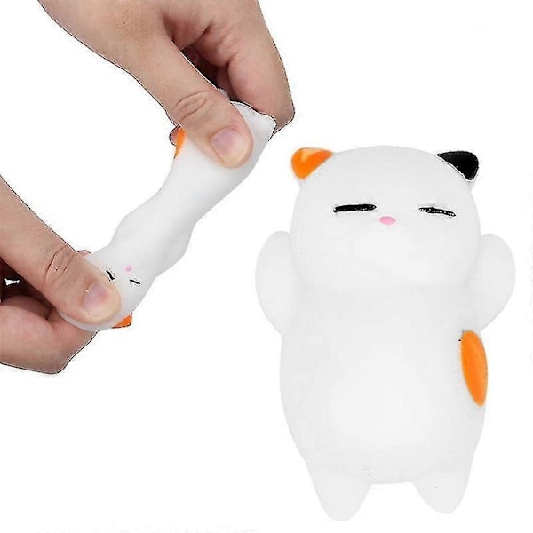 1 st Antistress Squishy Leksak Mini Tryckleksak Squishy Katt Söt Kawaii Dock Soft Sticky Squishi 02 white cat