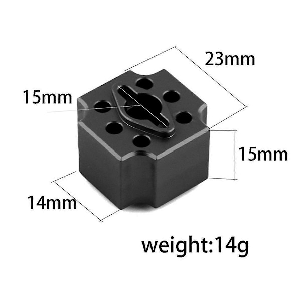 Metallisk Differential Spool (spärr) Nav för Differentialhus 1/8 Sledge, svart