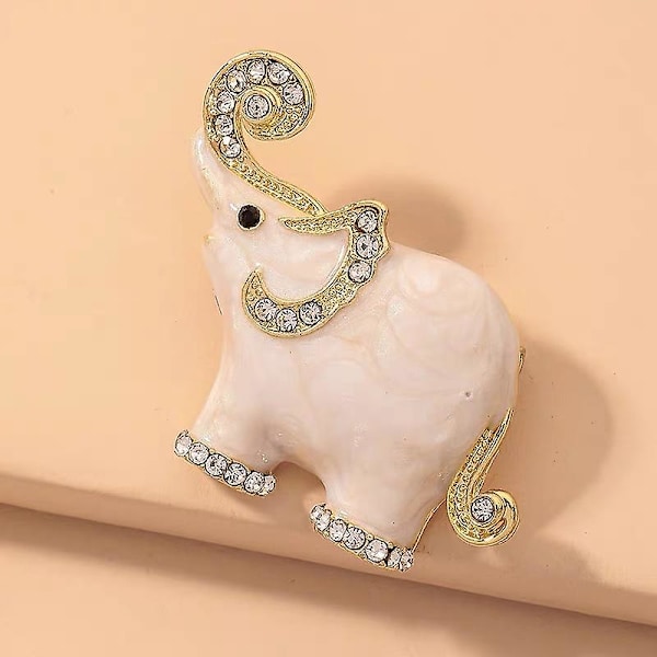 Fashion söt glänsande zirkon liten elefant brosch för kvinnor flickor djur stift kläder smycken födelsedagspresent