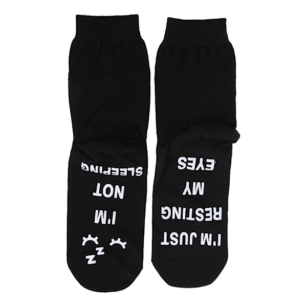 Unisex Novelty Funny Saying Ankle Socks I Am Not Sleeping Just Resting My Eyes Letters Crew Hosiery Birthday Gifts